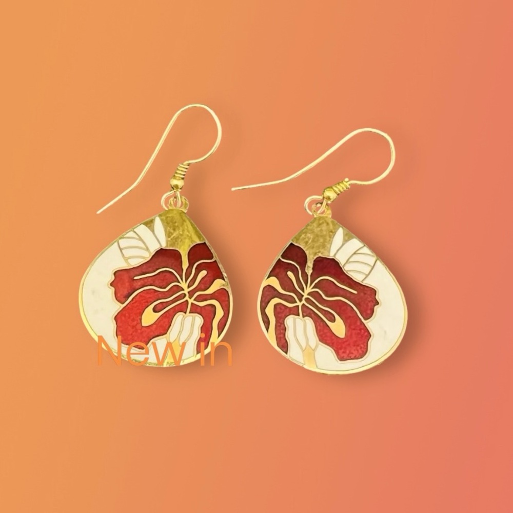Vintage Meow Cloisonne Earrings